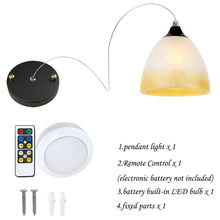 Load image into Gallery viewer, 55lumens Battery Wireless Modern Iron Adjustable Pendant Light Dimmable Control