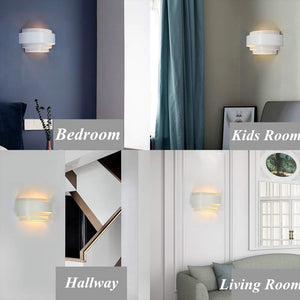 Rechargeable Battery Modern LED Wall Sconce Iron Shade with Remote Control