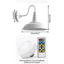 Load image into Gallery viewer, Battery Operated Wireless Wall Sconce LED Dimmable Remote White Shade