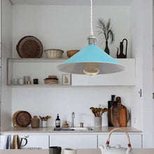 Load image into Gallery viewer, 4-Pack 10.2" Metal Bulb Guard Iron Cone Light Holder Colourful Decorative Lamp Shade Macaron Blue