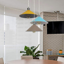 Load image into Gallery viewer, 4-Pack 10.2" Metal Bulb Guard Iron Cone Light Holder Colourful Decorative Lamp Shade Macaron Blue