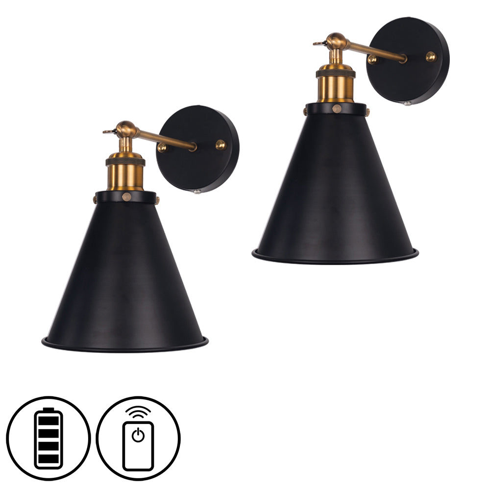 Battery Operated Wireless Vintage Wall Sconce with Smart Dimmable LED