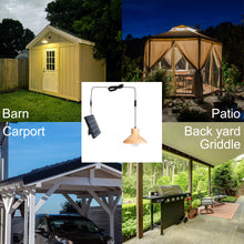 Load image into Gallery viewer, Solar Power Pendant Wooden Light with LED Bulb Button Switch