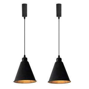 Track Pendant Lights Freely Adjustable Cord Black Cone Shade