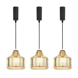 Wired Track Pendant Lights Freely Adjusted Length Crystal Shade Loft Kitchen Sink Lamp Modern Design