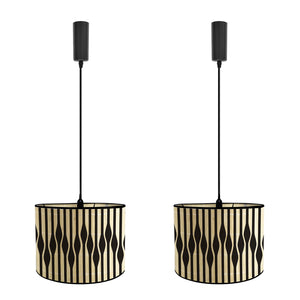 Track Light Adjustable Cable Freely Folding Bamboo Column Shade For Seaside Villa Farmhouse 2Pcs Style C