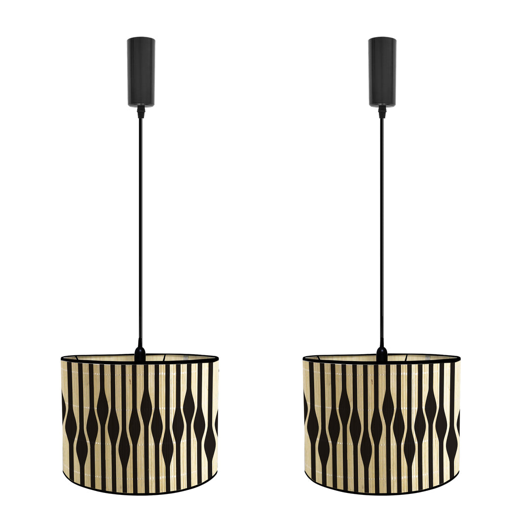 Track Light Adjustable Cable Freely Folding Bamboo Column Shade For Seaside Villa Farmhouse 2Pcs Style C