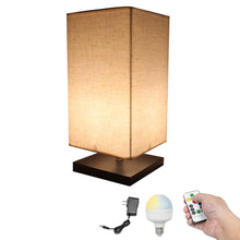 Load image into Gallery viewer, Rechargeable Smart LED Bulbs With Remote Cordless Cloth Shade Modern Design Metal Table Lamp