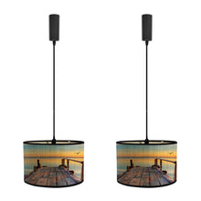 Load image into Gallery viewer, Track Light Adjustable Cable Freely Folding Bamboo Column Shade For Seaside Villa Farmhouse 2Pcs Scenery Pattern A