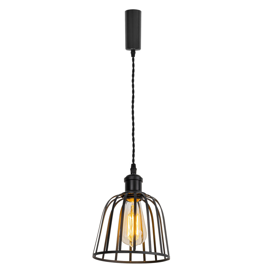 Track Light Black/Gold/Brass Finish E26 Base Black Cage Shade Metal Lamp Adjusted Height Freely