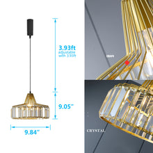 Load image into Gallery viewer, Wired Track Pendant Lights Freely Adjusted Length Crystal Shade Loft Kitchen Sink Lamp Modern Design Dia 25cm