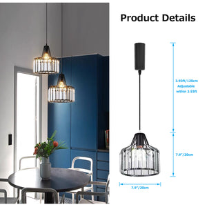 Wired Track Pendant Lights Freely Adjusted Length Crystal Shade Loft Kitchen Sink Lamp Modern Design