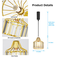 Load image into Gallery viewer, Wired Track Pendant Lights Freely Adjusted Length Crystal Shade Loft Kitchen Sink Lamp Modern Design