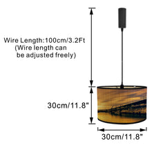 Load image into Gallery viewer, Track Light Adjustable Cable Freely Folding Bamboo Column Shade For Seaside Villa Farmhouse 2Pcs Scenery Pattern C