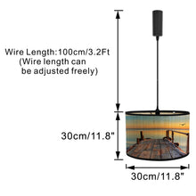 Load image into Gallery viewer, Track Light Adjustable Cable Freely Folding Bamboo Column Shade For Seaside Villa Farmhouse 2Pcs Scenery Pattern A