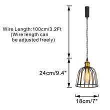 Load image into Gallery viewer, Track Light Black/Gold/Brass Finish E26 Base Black Cage Shade Metal Lamp Adjusted Height Freely