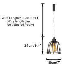 Load image into Gallery viewer, Track Light BlackE26 Base With Cage Shade Vintage Metal Lamp 3.2 Ft Adjusted Height Freely