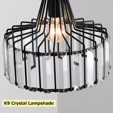 Load image into Gallery viewer, Wired Track Pendant Lights Freely Adjusted Length Crystal Shade Loft Kitchen Sink Lamp Modern Design