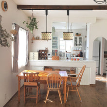 Load image into Gallery viewer, Track Light Adjustable Cable Freely Folding Bamboo Column Shade For Seaside Villa Farmhouse 2Pcs Feather Pattern D