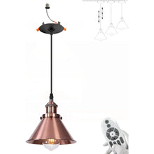 Load image into Gallery viewer, Recessed Mounted Pendant Light Industrial Style Adjustable Height Remote Control for Dining Room