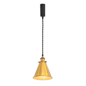 Adjusted Cable Track Lamp Gold Metal Cone Shade Vintage Pendant Lighting for Kitchen Home