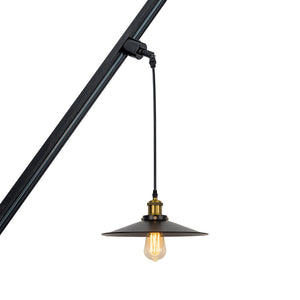 Sloped Position Track Light Fixture E26 Base 11.8" Diameter Lampshade Hanging Lamp Inclined Roof