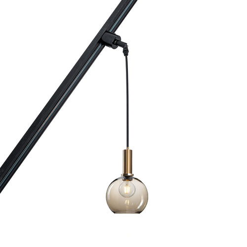 Glass Amber Lampshade Sloped Position Track Light Fixture E26 Base Modern Design Hanging Lamp Inclined Roof