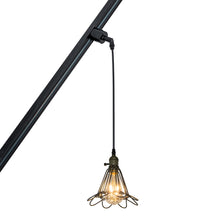 Load image into Gallery viewer, Sloped Position Track Light Fixture E26 Base Hollow Metal Vintage Design Hanging Lamp Inclined Roof