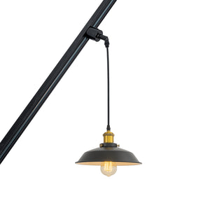 Black Metal Sloped Position Track Light Fixture E26 Base Modern Design Hanging Lamp Inclined Roof