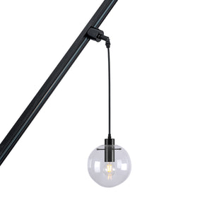 Sloped Position Track Light Fixture E26 Base Globe Glass Modern Design Hanging Lamp Inclined Roof