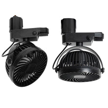 Load image into Gallery viewer, Track Mounted Black Ceiling Mini Fan With Button Switch Adjustable Angle For Home Kitchen Counter
