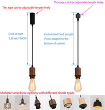 Load image into Gallery viewer, Vintage Track Light Wood/Walnut E26 Base Metal Shade Multi Options Customized Adjusted Height Freely