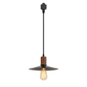 Vintage Track Light Wood/Walnut E26 Base Metal Shade Multi Options Customized Adjusted Height Freely