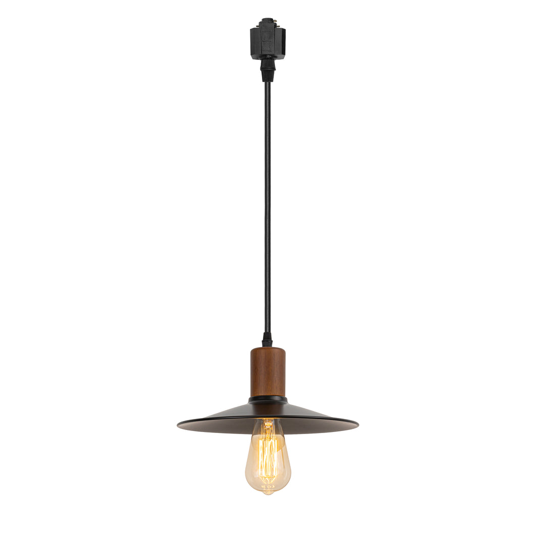 Vintage Track Light Wood/Walnut E26 Base Metal Shade Multi Options Customized Adjusted Height Freely