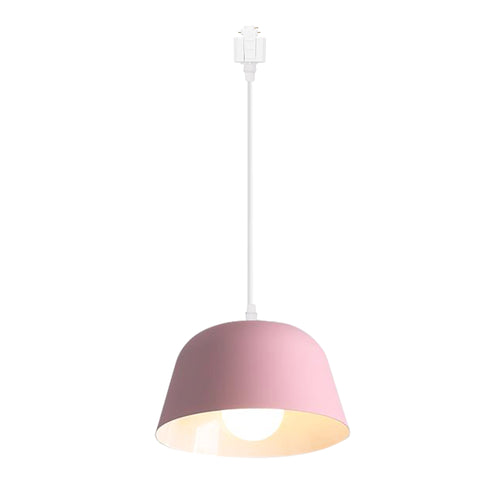 Track Pendant Light Macaron Pink Metal Shade Loft Style For Kitchen Home Bar
