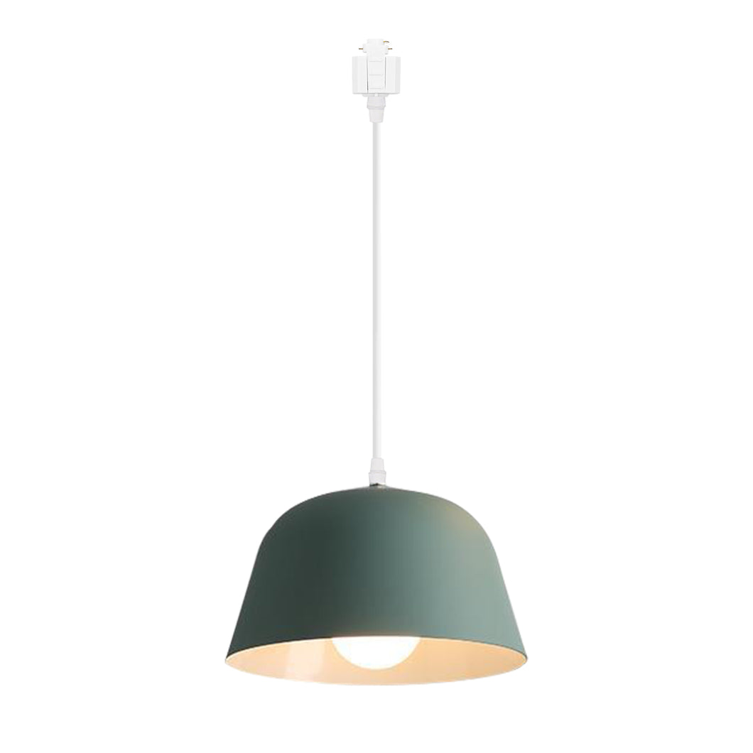 Track Pendant Light Macaron Green Metal Shade Loft Style For Kitchen Home Bar