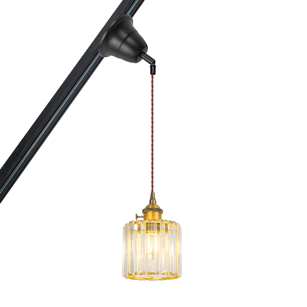 Sloped Position Modern Crystal Gold Track Light E26 Base Adjusted Hanging Lamp Inclined Roof