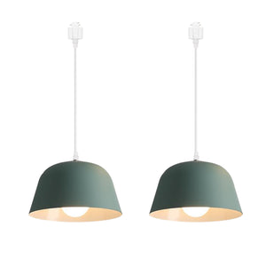 Track Pendant Light Macaron Green Metal Shade Loft Style For Kitchen Home Bar
