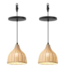 Load image into Gallery viewer, Ceiling Spotlights Remodel Droplight Rattan Shade Modern Design Hanging Light Conversion Kit For E26 Ceiling Lamp