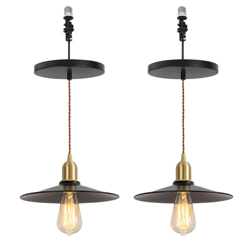 Ceiling Spotlight Remodel Black Flat Shade Metal E26 Connection Hanging Light Conversion Kit