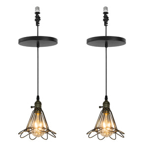 Ceiling Spotlights Remodel Droplight Metal Cage Vintage Design Hanging Light Conversion Kit For E26 Ceiling Lamp