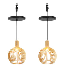 Load image into Gallery viewer, Ceiling Spotlights Remodel Droplight Wooden Shade Modern Design Hanging Light Conversion Kit For E26 Ceiling Lamp