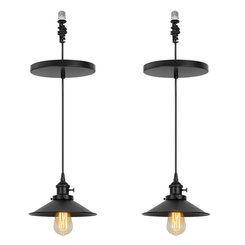 Ceiling Spotlights Remodel Pendant Lamp Black Shade Industrial Style Hanging Light Conversion Kit For E26 Ceiling Lamp