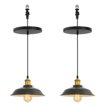 Load image into Gallery viewer, Ceiling Spotlights Remodel Pendant Lamp Black Shade Retro Design Hanging Light Conversion Kit For E26 Ceiling Lamp