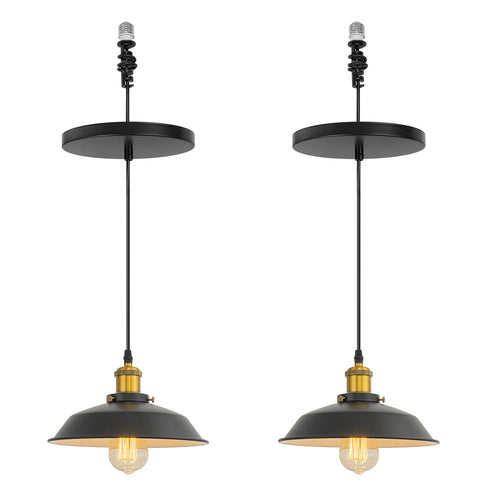 Ceiling Spotlights Remodel Pendant Lamp Black Shade Retro Design Hanging Light Conversion Kit For E26 Ceiling Lamp