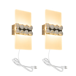 White Acrylic with 3D Shells Handmade Corded Wall Sconce Modern Design For Bedside Store Office