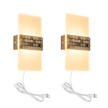 Load image into Gallery viewer, White Acrylic with Colorful Mosaic Stone Handmade Corded Wall Sconce Modern Design For Bedside Store Office