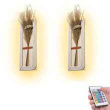 Load image into Gallery viewer, Dried Flowers Handmade Cotton Rope Woven Battery Dimming Wall Lamp Warm Atmosphere For Bedsides Store Entrance Home