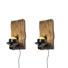 Load image into Gallery viewer, Flowing Water Ripple Lighting Wooden Wall Sconce USB Cable Hook Type Vintage Design For Home Stairs Background