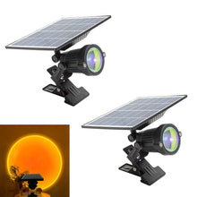 Load image into Gallery viewer, Clamp Floor Outdoor Sunset Ambiance Floodlight Waterproof Solar Power Three Ways Use Projection Light